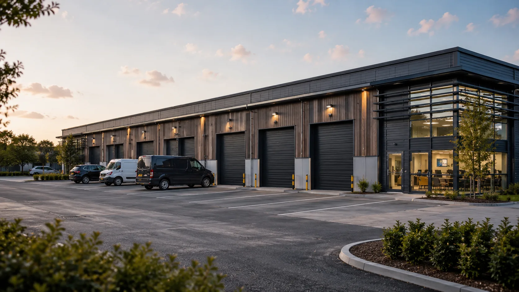 Illustrative row of refurbished commercial units; not a completed Zamax project