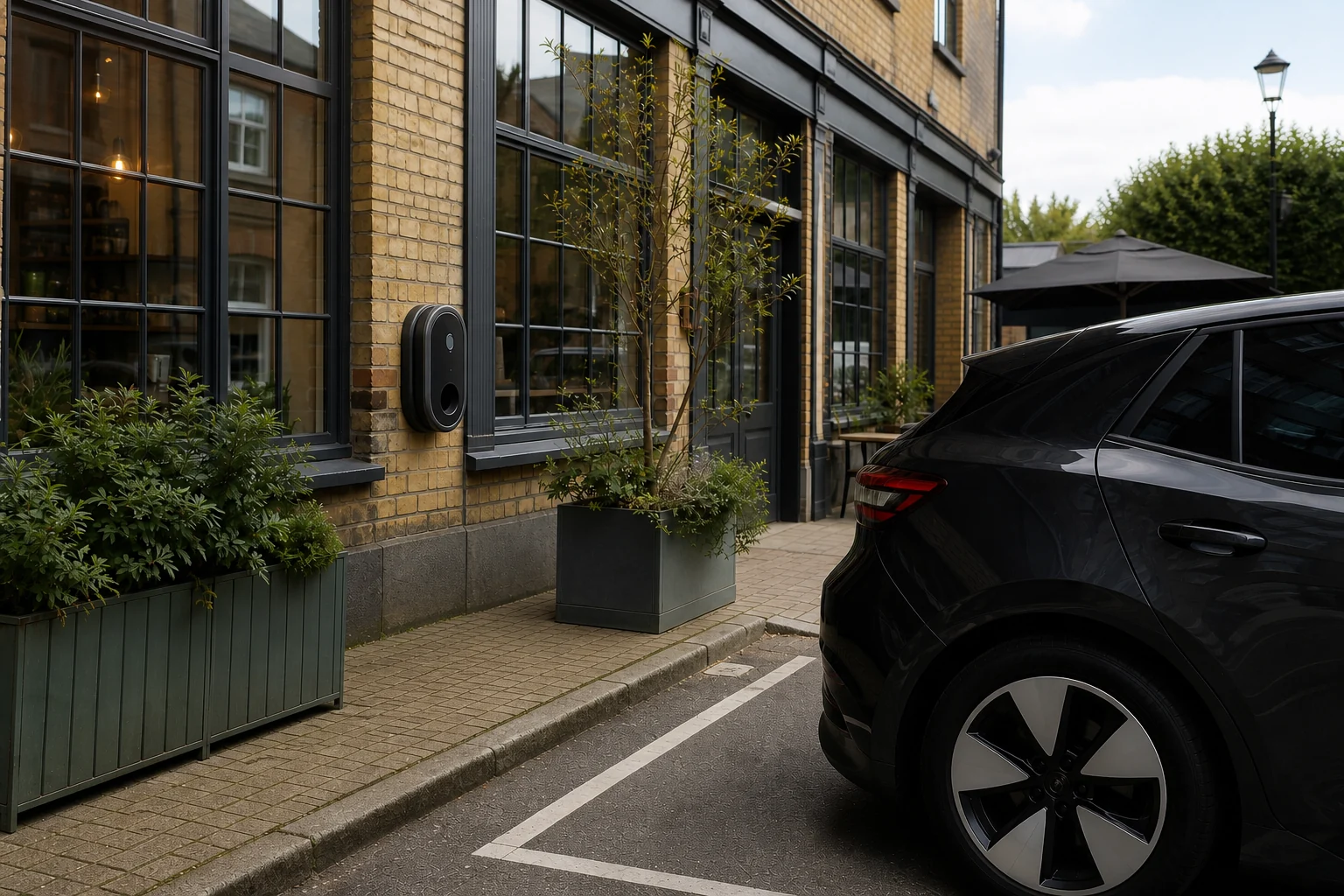 Commercial solar panels and EV charging